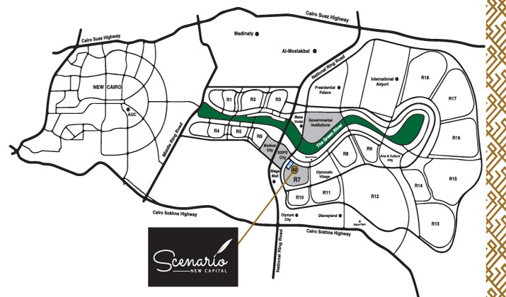 موقع سيناريو العاصمة الادارية
