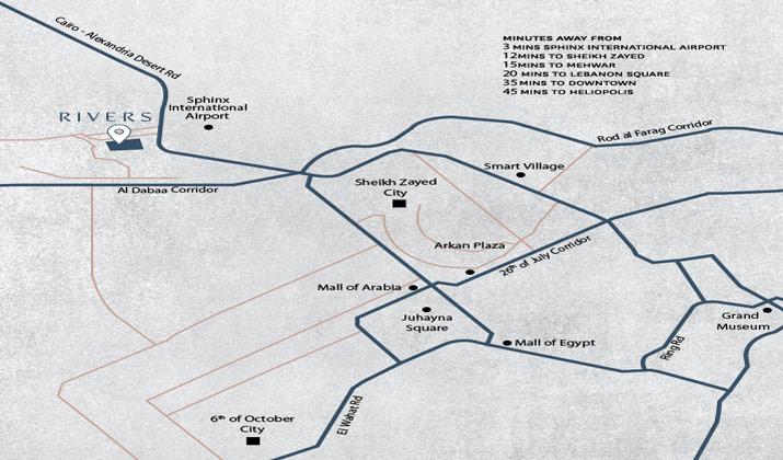 موقع كمبوند ريفرز الشيخ زايد