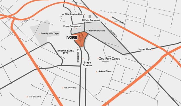 موقع كمبوند ايفوري الشيخ زايد