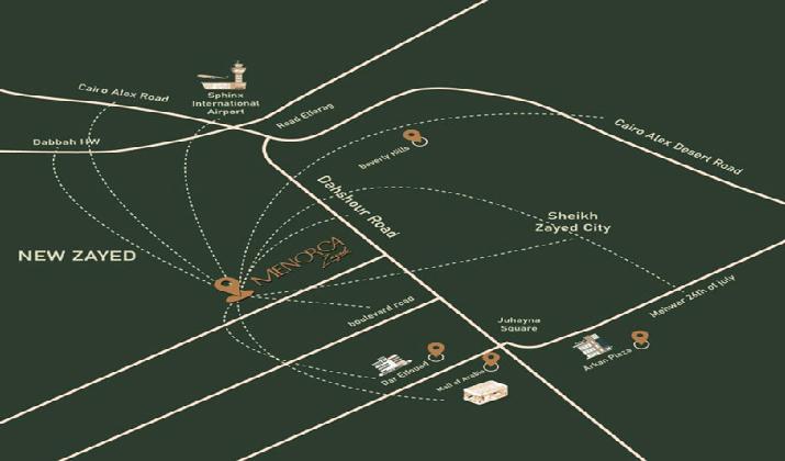 موقع كمبوند مينوركا الشيخ زايد