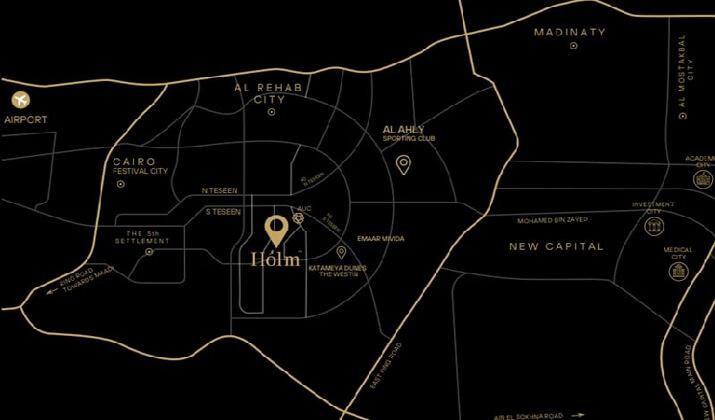 موقع كمبوند هولم ريزيدنس القاهرة الجديدة