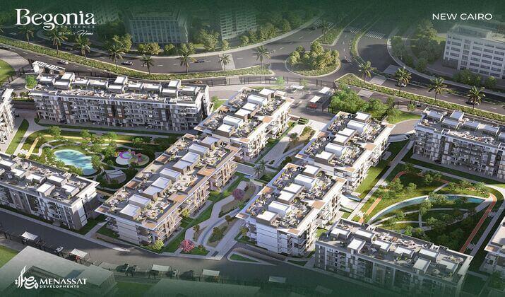 شقق للبيع في كمبوند بيجونيا ريزيدنس التجمع الخامس