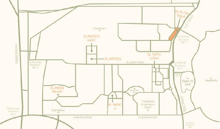 موقع كمبوند الباتيو سولا الشروق