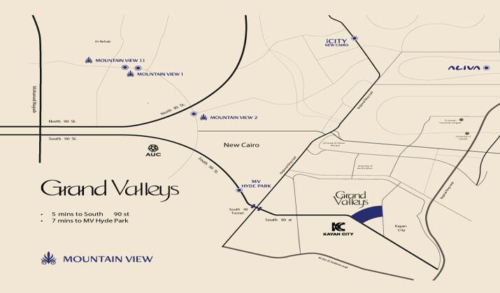 موقع كمبوند ماونتن فيو جراند فاليز العاصمة الادارية الجديدة