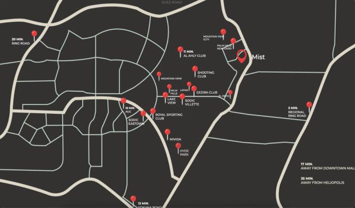 موقع كمبوند ميست القاهرة الجديدة