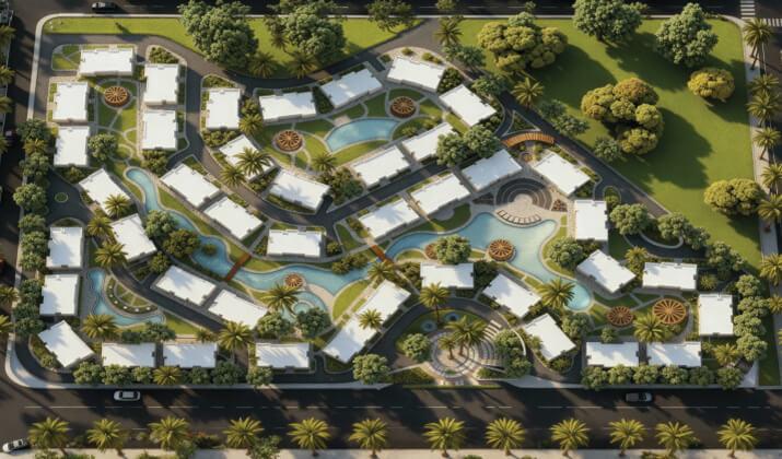 مساحة وتصميمات كمبوند بيراميدز سيتي 5 اكتوبر